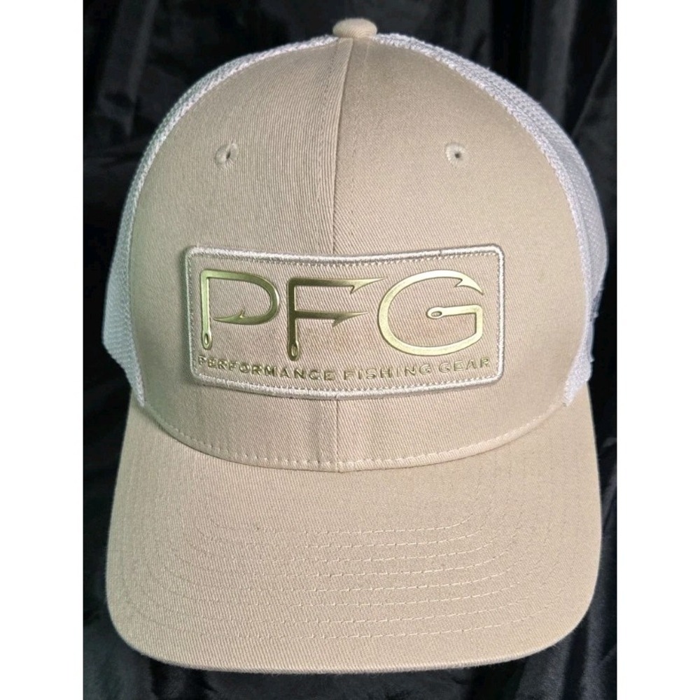 Columbia PFG Fitted Hat, Tan Cap w/PFG Logo, Performance Fishing Gear, Size L/XL